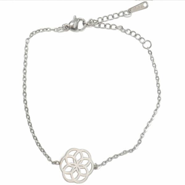 bracelet fleur de vie argent acier fin