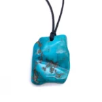 Pendentif turquoise polie plat