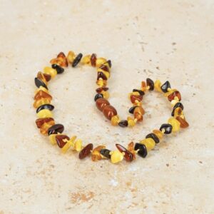 Collier ambre pour bébé trois couleurs