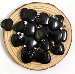 Pendentif COeur Onyx Noir