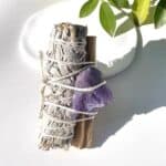 Trio Sauge blanche, Palo Santo et pierres naturelles Améthyste