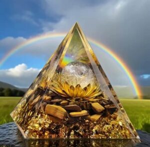 Pyramide orgonite œil de tigre