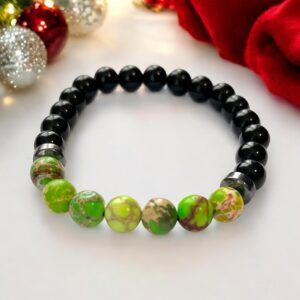 Bracelet Jaspe imperial et onyx