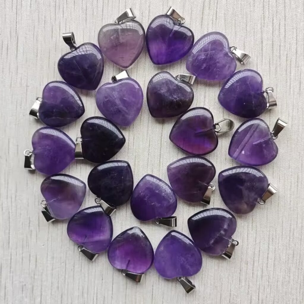 Pendentif coeur améthyste