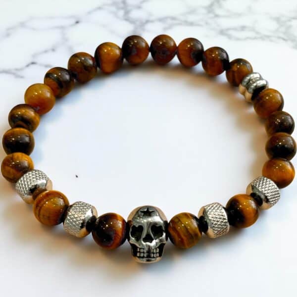 Bracelet Œil de Tigre Style Motard – Puissance, Protection et Esprit Libre
