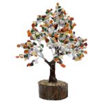 Arbre en pierres naturelles – Assortiment 300 pierres (Améthyste, Cornaline, Aventurine, Cristal de Roche)
