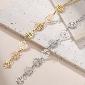 Collier pendentifs 7 Chakras