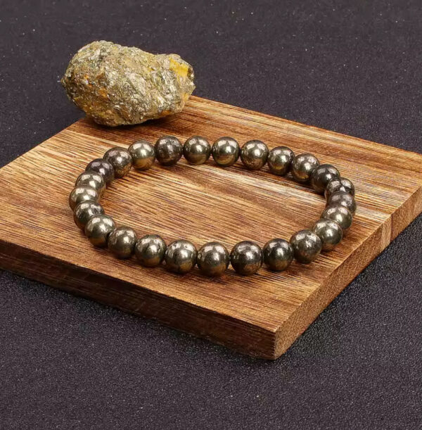 Bracelet en Pyrite Naturelle 6 mm – Énergie et Protection