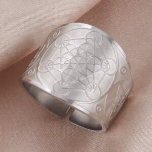 Bague cube de métatron argentée