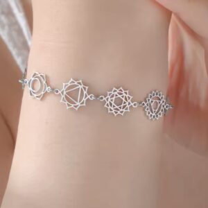 bracelet sept chakras acier inoxydable