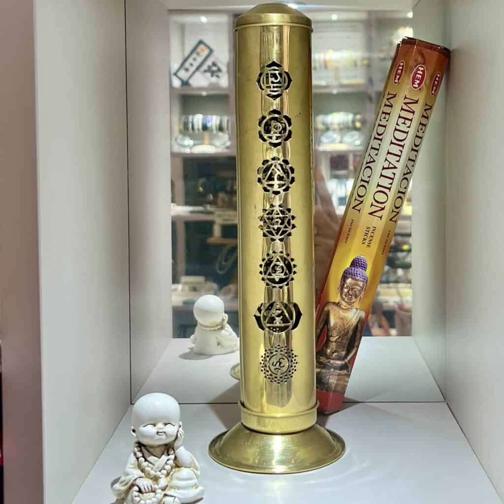 Porte-encens en laiton 7 Chakras