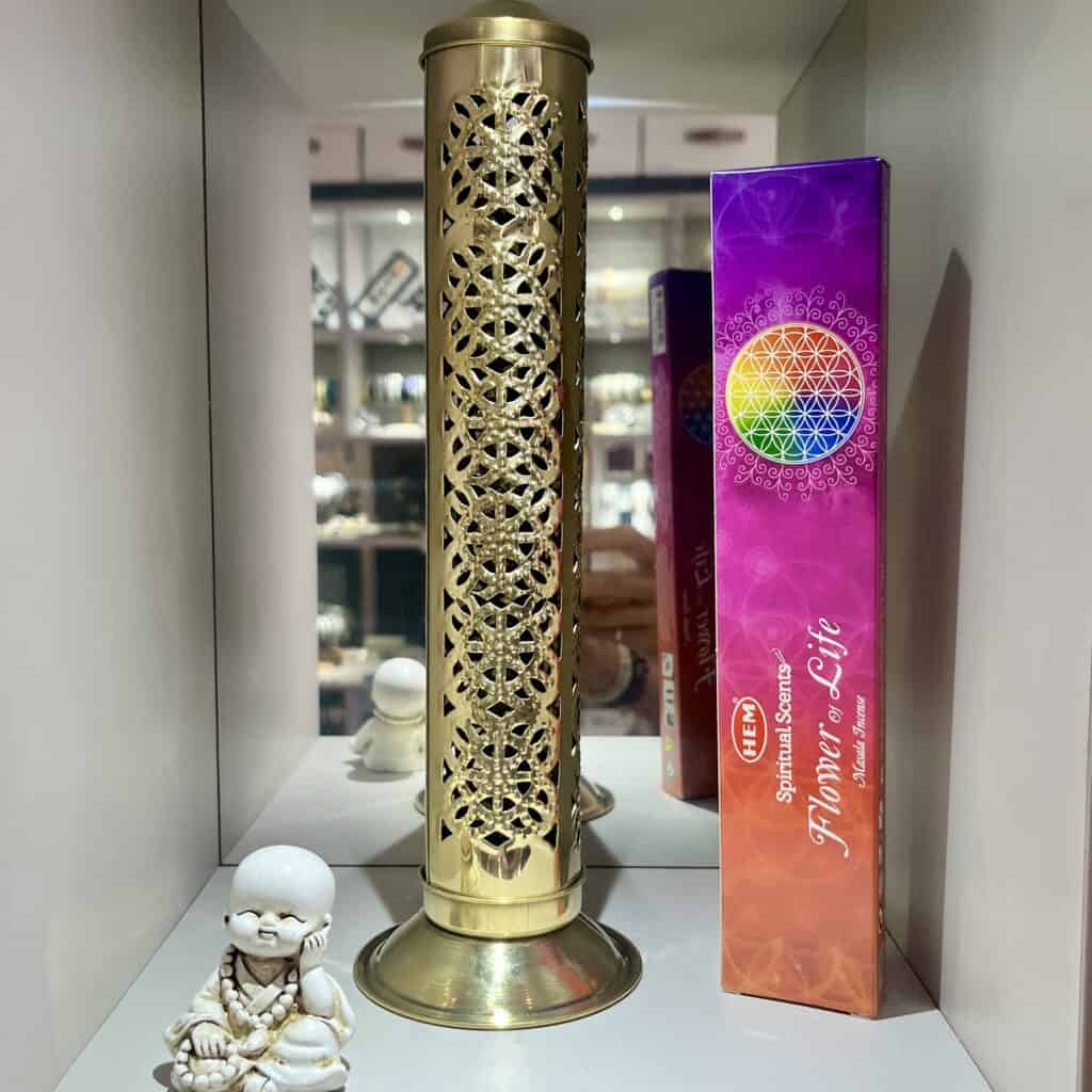 Porte-encens en laiton Fleur de Vie