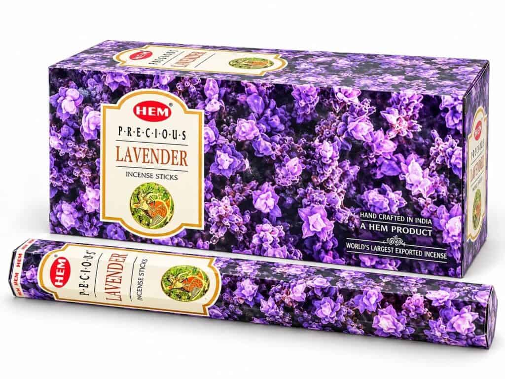 Encens Lavande HEM – Boîte hexagonale de 20 bâtonnets parfumés à la lavande