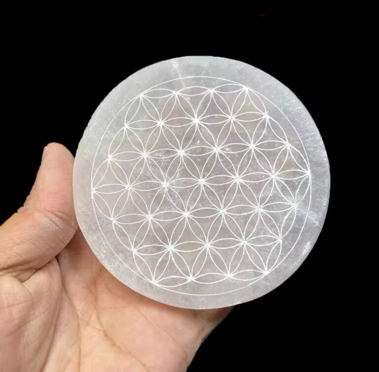 Plaque de rechargement sélénite naturelle blanche 10 cm
