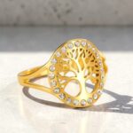 Bague Arbre de Vie en acier inoxydable ajustable