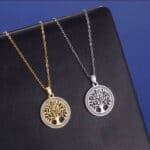 Pendentif collier arbre de vie acier inoxydable